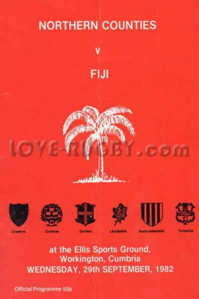 1982 Northen Counties v Fiji  Rugby Programme